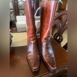 Antonio Melani Women's Tooled Leather Rose Embossed Boots, Glove Fit Size 8M